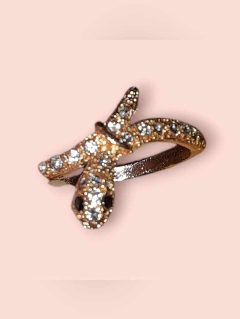 Gold Tone Shake Ring Coiled Serpent Statement Fashion Jewelry